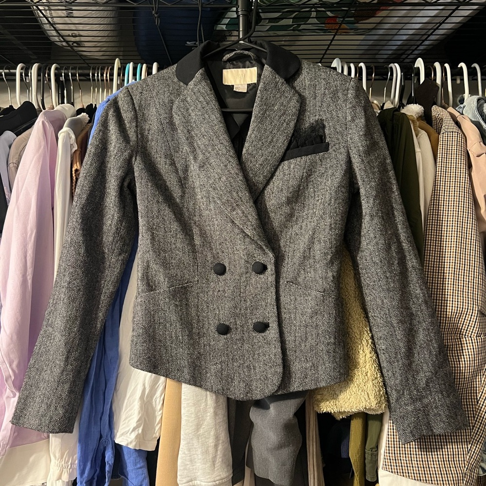 H&M Dark Gray Double-Breasted Women's Blazer US 2